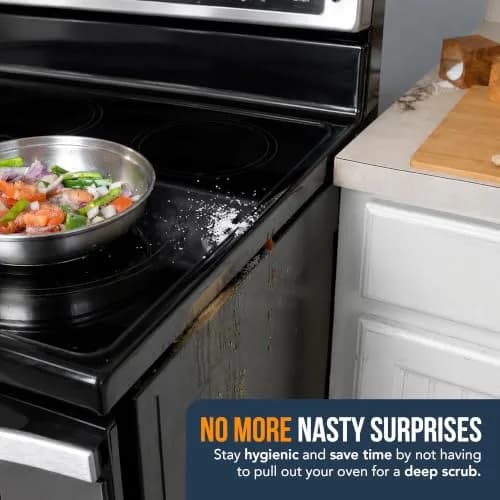 Linda's Essentials Silicone Stove Gap Covers 25 Inches (63.5 cm) Black | Seals Gaps Between Stovetop and Counter thumbnail 9