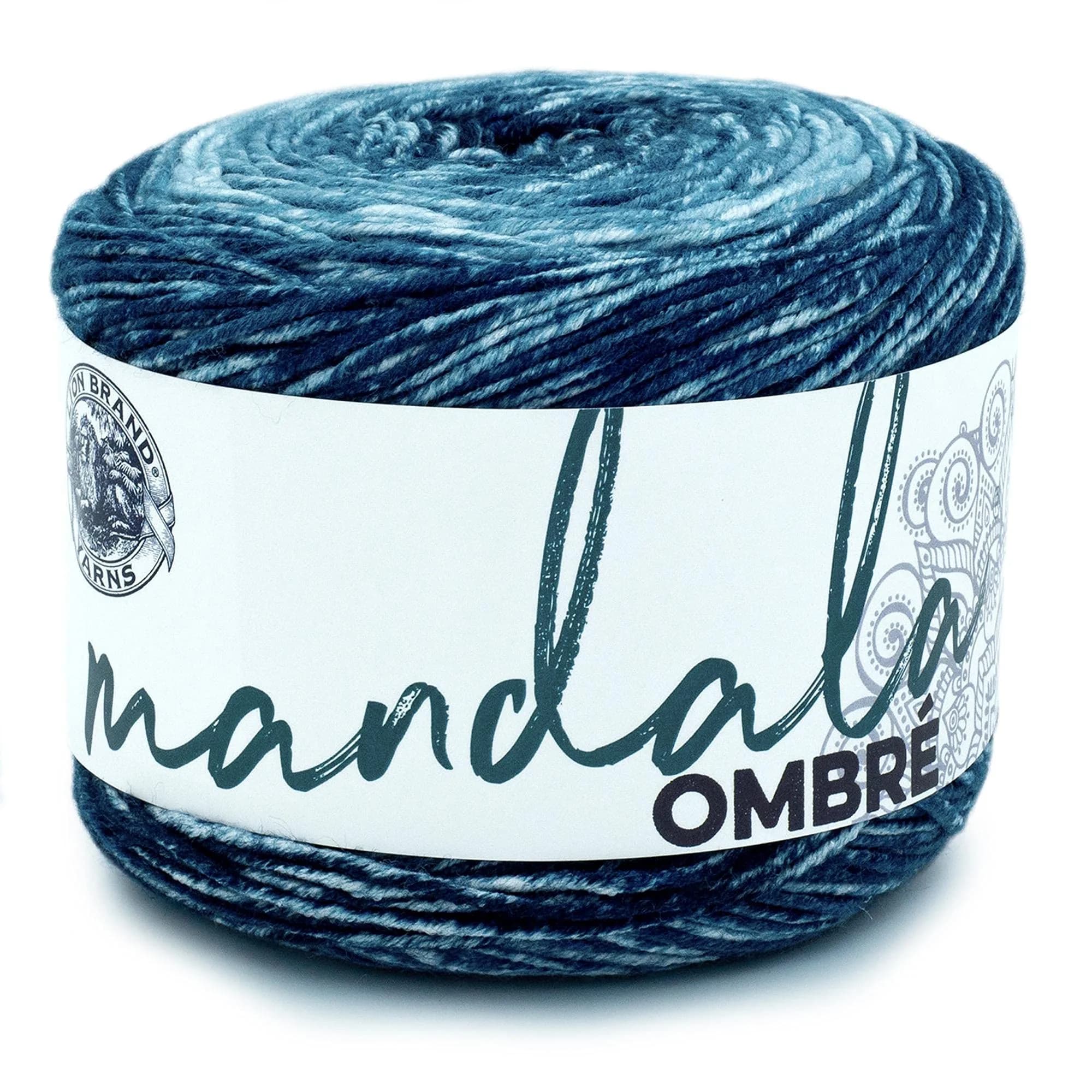 Lion Brand Yarn Mandala Ombré Yarn Harmony Blue Multicolor 315m (344 Yd) | Crochet & Knit Worsted Weight — Harmony