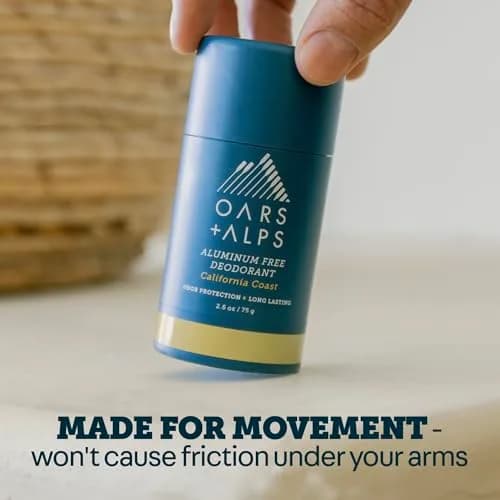 Oars + Alps Aluminum Free Deodorant Stick for Men & Women, California Coast Scent, 74g (2.6oz) | Odor Absorbing & Clear Formula thumbnail 3