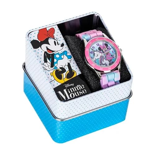 Accutime Disney Minnie Mouse Time Teacher Watch for Girls | 35mm Case, 15.5mm Rubber Strap, Pink Rotating Bezel thumbnail 6