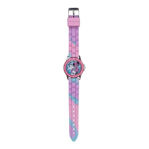 Accutime Disney Minnie Mouse Time Teacher Watch for Girls | 35mm Case, 15.5mm Rubber Strap, Pink Rotating Bezel thumbnail 2