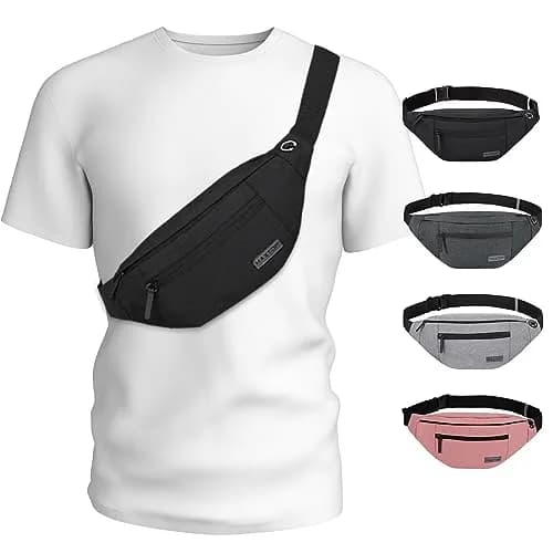 MAXTOP Large Fanny Pack for Women Men Crossbody Bag with 4-Zipper Pockets | Hands-Free, Adjustable Waist, Water-Resistant thumbnail 1