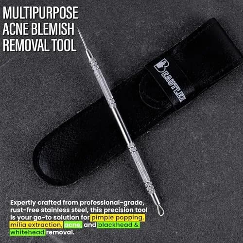 Beautlex Blackhead Remover Tool & Comedone Extractor | Stainless Steel Acne Pimple Pore Cleaner thumbnail 4