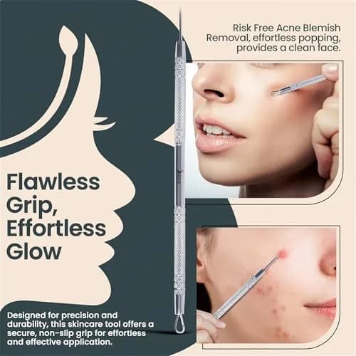 Beautlex Blackhead Remover Tool & Comedone Extractor | Stainless Steel Acne Pimple Pore Cleaner thumbnail 3