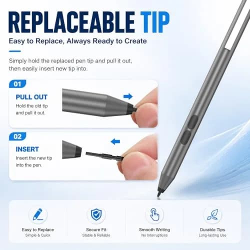 ANYQOO Active Stylus Pen for HP Laptops 1024 Pressure Levels | 2500 Hours Battery Life thumbnail 8