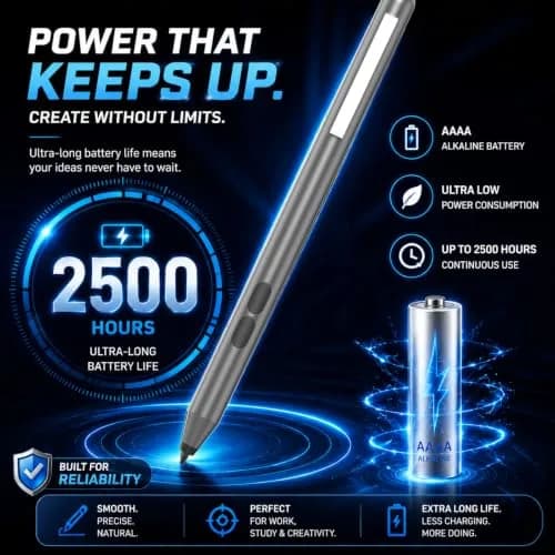 ANYQOO Active Stylus Pen for HP Laptops 1024 Pressure Levels | 2500 Hours Battery Life thumbnail 3