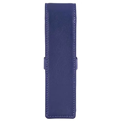 DiLoro Leather Double Pen Case Holder for 2 Pens Pencils Violet | Premium Full Grain Leather thumbnail 4