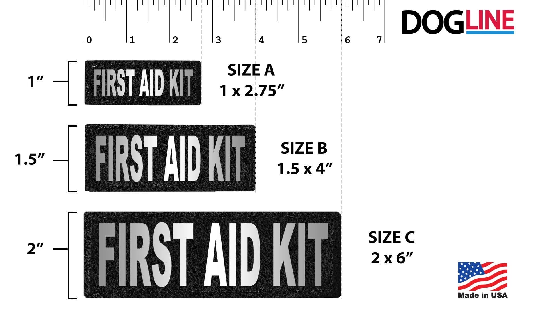 Dogline First Aid Kit Vest Patches 1" x 2.75" (2-Pack) | Reflective & Weather-Resistant ID for Working Dogs thumbnail 3