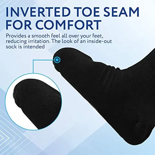 IMPRESA Extra Wide Cast Socks for Men & Women - 2 Pairs Black Ankle Socks - Stretches to 30" for Swollen Feet thumbnail 5