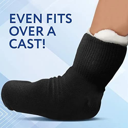 IMPRESA Extra Wide Cast Socks for Men & Women - 2 Pairs Black Ankle Socks - Stretches to 30" for Swollen Feet thumbnail 8