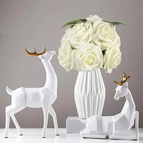 Higfra Artificial Latex Foam Roses with Stems (25 Count, Cream) | Realistic Fake Flowers for DIY Arrangements thumbnail 6