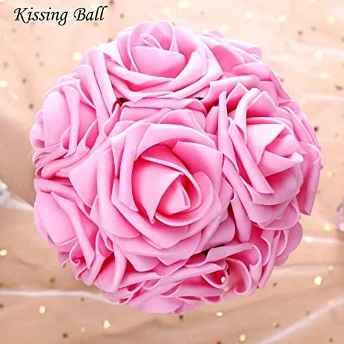 Higfra Artificial Roses 25pcs Peach Latex Foam Flowers with Stems | 7.6 cm (3 Inch) Rose Heads, 20.3 cm (8 Inch) Stems thumbnail 5