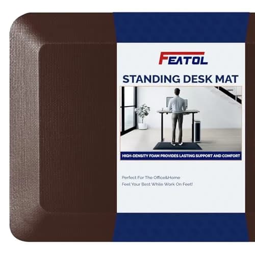 FEATOL Anti Fatigue Mat for Standing Desk & Kitchen Floor, 9/10 Extra Thick | Ergonomic Support for Long Standing thumbnail 1