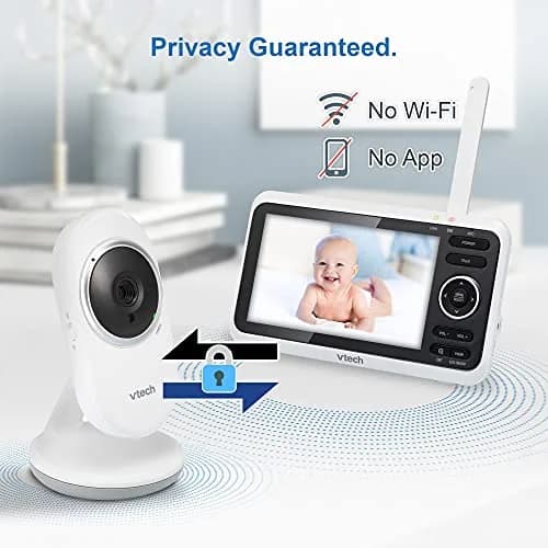 VTech VM350-2 Baby Monitor with 2 Cameras & 5" Screen | No WiFi, 1000ft Range, Night Vision, Temp Sensor thumbnail 7