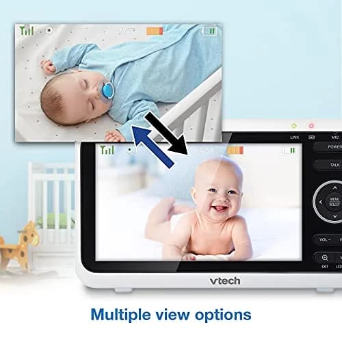VTech VM350-2 Baby Monitor with 2 Cameras & 5" Screen | No WiFi, 1000ft Range, Night Vision, Temp Sensor thumbnail 8