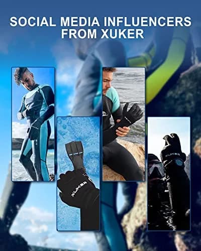 XUKER Water Gloves 3mm Neoprene Five Finger | Thermal Water Sports Gloves for Men Women thumbnail 5