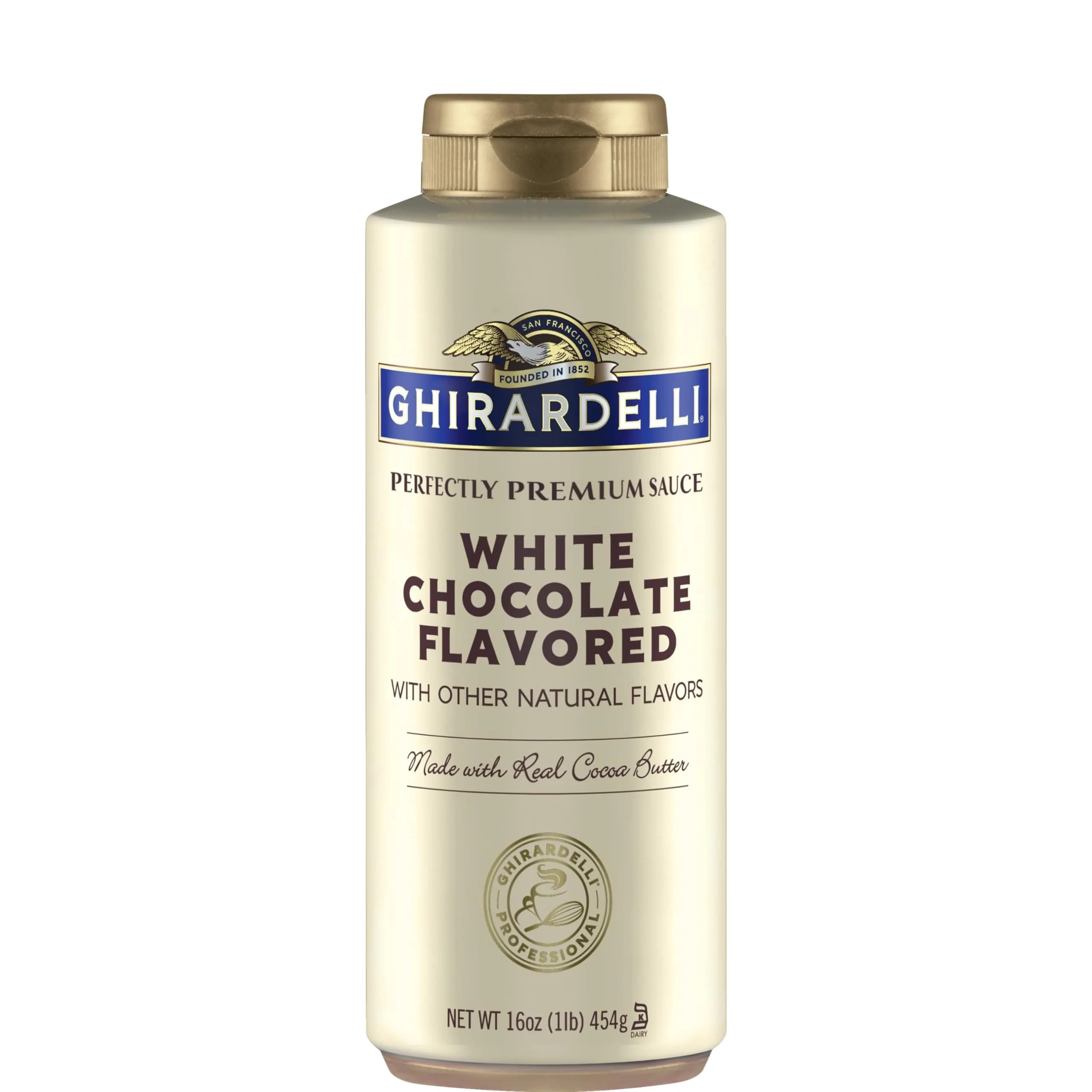 Ghirardelli White Chocolate Flavored Sauce Squeeze Bottle 473ml (16 oz) | USA Import for White Mochas & Lattes — Sauce Squeeze