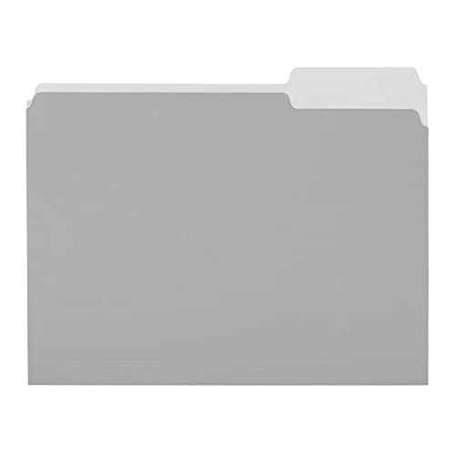 Amazon Basics File Folders for Organization, Letter Size, 1/3 Cut Tab, Gray, 36-Pack | Sturdy Paper Stock thumbnail 1
