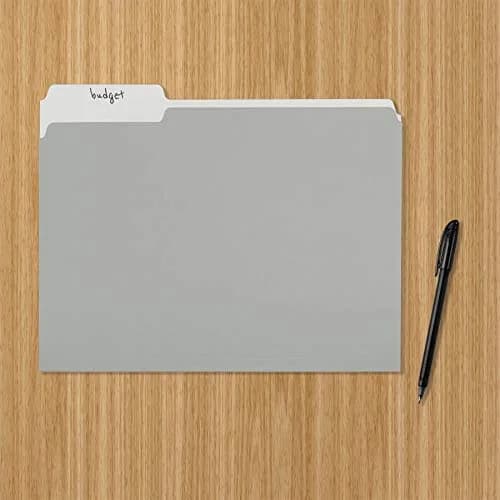 Amazon Basics File Folders for Organization, Letter Size, 1/3 Cut Tab, Gray, 36-Pack | Sturdy Paper Stock thumbnail 5