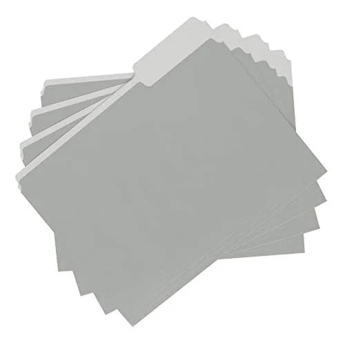 Amazon Basics File Folders for Organization, Letter Size, 1/3 Cut Tab, Gray, 36-Pack | Sturdy Paper Stock thumbnail 4