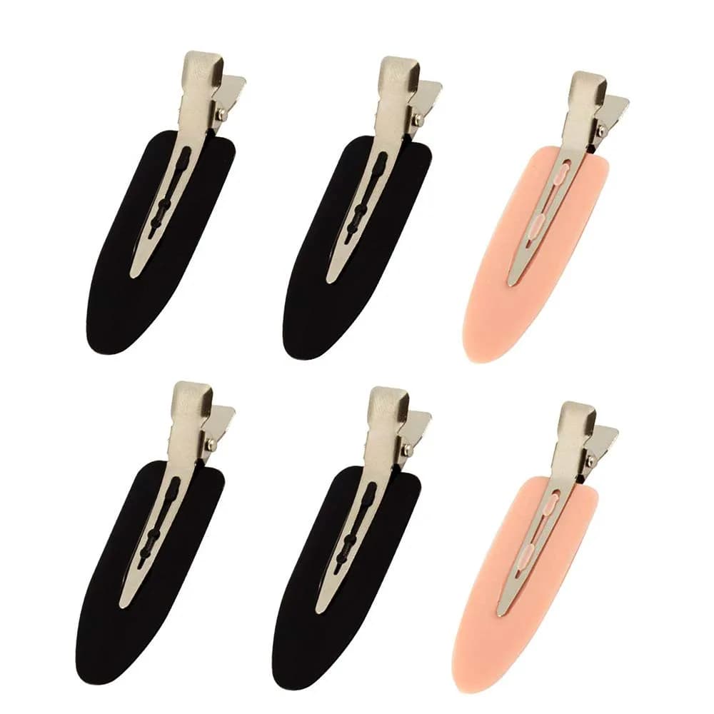 LUOTIVON No Bend Hair Clips 5.5cm (2.17in) | Pack of 6 Black & Pink for Styling, Makeup, Sleeping - main product image