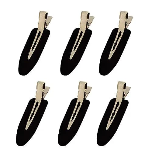 LUOTIVON No Bend Hair Clips for Styling & Makeup, 6 Pieces Black | Holds Hair Without Creasing thumbnail 1