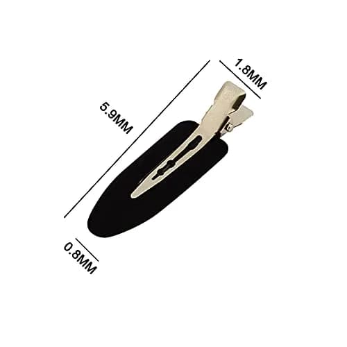 LUOTIVON No Bend Hair Clips for Styling & Makeup, 6 Pieces Black | Holds Hair Without Creasing thumbnail 2