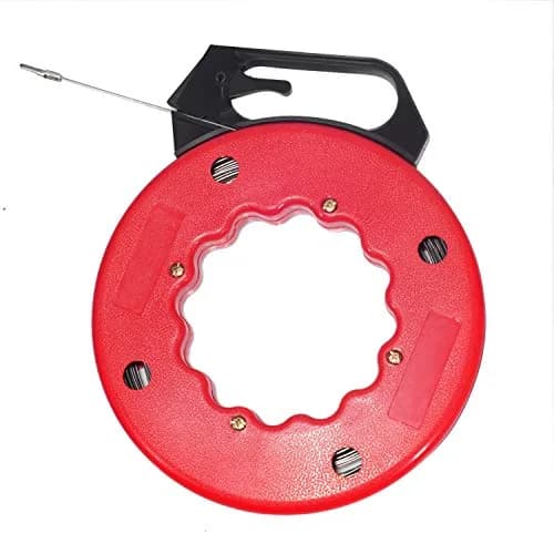 WXTOOLS 100 FT Fish Tape for Electric or Wire Puller Men Gift | Heavy-Duty Steel Reel for Conduit & Drywall thumbnail 1