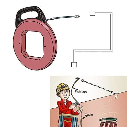 WXTOOLS 100 FT Fish Tape for Electric or Wire Puller Men Gift | Heavy-Duty Steel Reel for Conduit & Drywall thumbnail 5