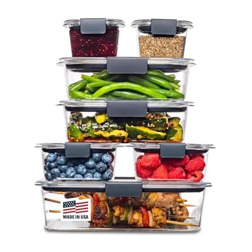 Rubbermaid Brilliance Food Storage Containers 14 Piece Set | Airtight & Leak-Proof Plastic Containers with Lids thumbnail 1