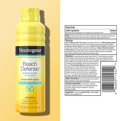 Neutrogena Beach Defense Sunscreen Spray SPF 50, 184 g (6.5 oz) | Water-Resistant 80 Min thumbnail 8