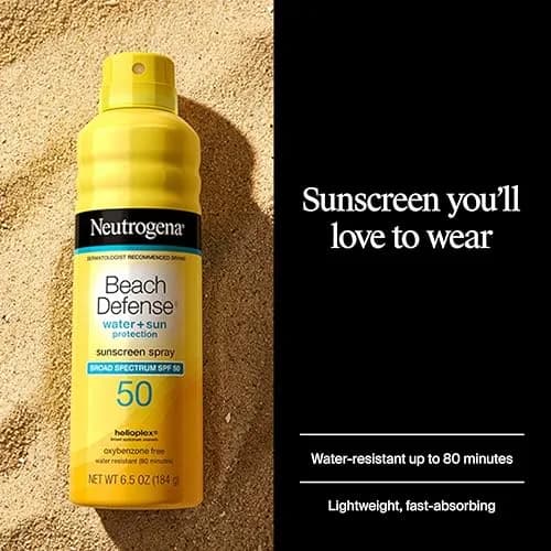 Neutrogena Beach Defense Sunscreen Spray SPF 50, 184 g (6.5 oz) | Water-Resistant 80 Min thumbnail 2
