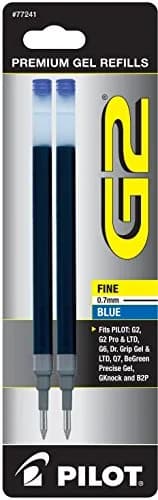 Pilot G2, Dr. Grip Gel/Ltd, ExecuGel G6, Q7 Rollerball Gel Ink Pen Refills Blue | Quick-Dry, Water-Resistant, Smear-Free thumbnail 2