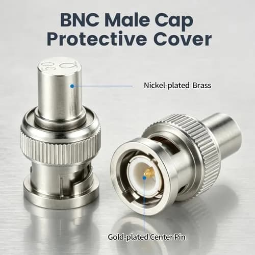RFAdapter BNC 50 Ohm Terminator 5-Pack Male Plug Caps | Protects Ports & Stabilizes Signals thumbnail 2