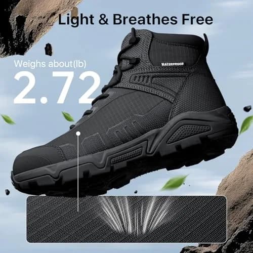 FREE SOLDIER Waterproof Tactical Work Boots Lightweight Comfort in US 8.5 | Durable & Anti-Puncture thumbnail 5