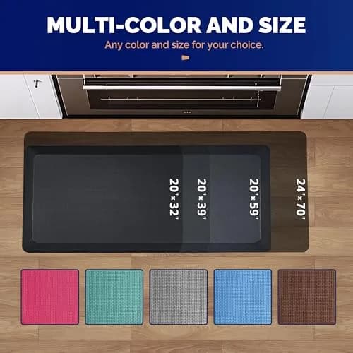 FEATOL Anti Fatigue Mat for Standing Desk & Kitchen Floor, 9/10 Extra Thick | Ergonomic Support for Long Standing thumbnail 6