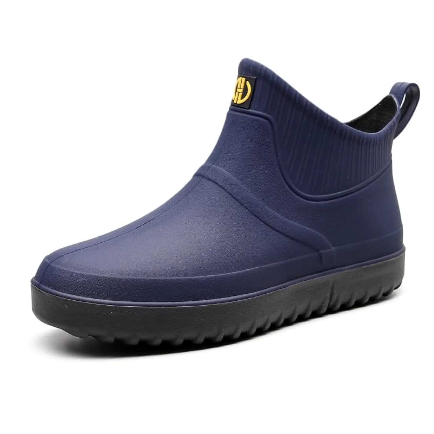 jessie Men's Blue Slip-On Waterproof Ankle Rain Boots Size 8.5 (US) | Non-Slip Rubber Work Footwear — Blue