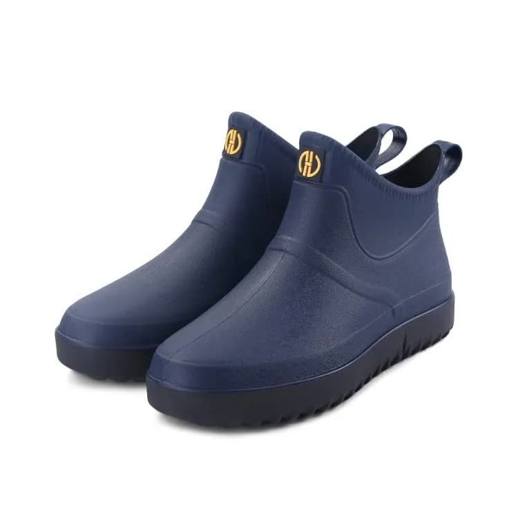 jessie Men's Blue Slip-On Waterproof Ankle Rain Boots Size 8.5 (US) | Non-Slip Rubber Work Footwear thumbnail 11