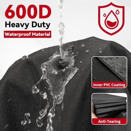i COVER 60 Inch Grill Cover, 600D Heavy Duty Waterproof BBQ Cover, UV Resistant & No Fading, Fits Weber, Char Broil, Jenn Air, Brinkmann (60" x 22.5" x 41") thumbnail 2