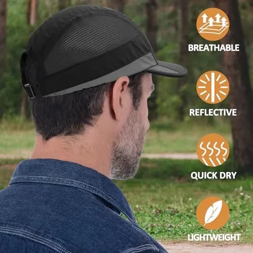 GADIEMKENSD Running Hat UPF 50+ | Breathable, Quick Dry, Reflective, Unisex Summer Sports Cap (55.9-59.7cm) thumbnail 2