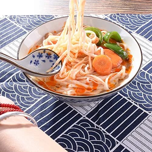 Cerficer Japanese Ceramic Ramen Bowl Set of 2 | 7.5 Inch Deep Soup Bowls, 34.6 OZ, Microwave & Dishwasher Safe thumbnail 4