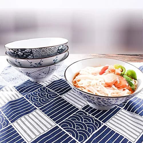 Cerficer Japanese Ceramic Ramen Bowl Set of 2 | 7.5 Inch Deep Soup Bowls, 34.6 OZ, Microwave & Dishwasher Safe thumbnail 6