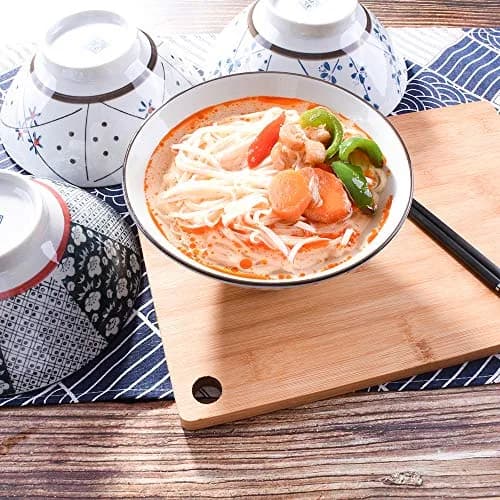 Cerficer Japanese Ceramic Ramen Bowl Set of 2 | 7.5 Inch Deep Soup Bowls, 34.6 OZ, Microwave & Dishwasher Safe thumbnail 2