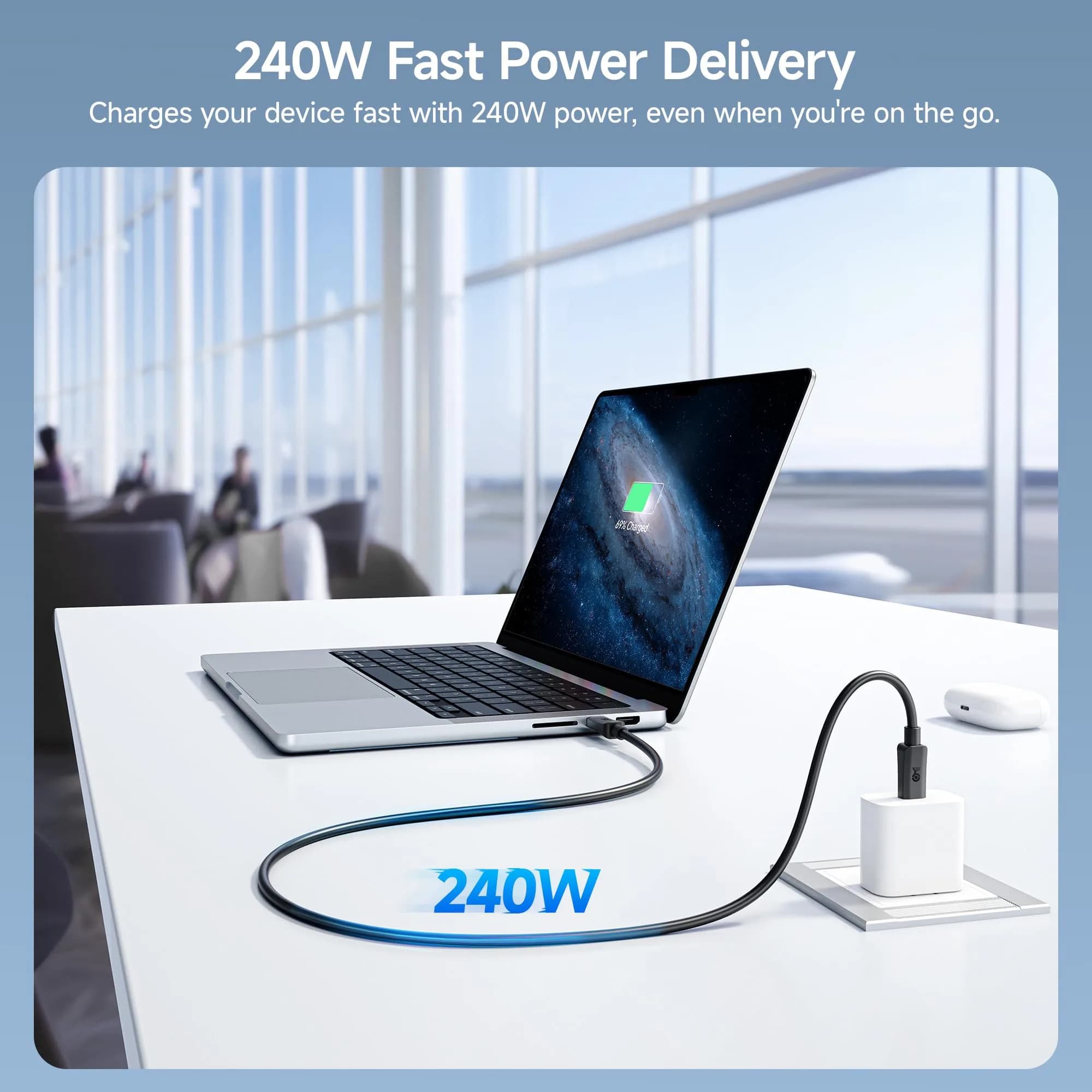 Cable Matters 20Gbps USB C to USB C Cable 1.8m (6ft) | 240W PD, 8K Video, Thunderbolt 3 Compatible - view 4
