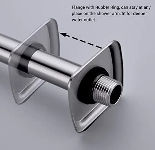 TRUSTMI Shower Arm with Flange, 13 Inch Stainless Steel, Brushed Nickel | High Rise Rainfall Extension thumbnail 5