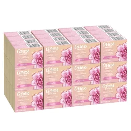 Caress Moisturizing Body Soap for Women, Silky Soft Skin, 3.15 oz, 48 Bars | Long-lasting Fragrance & Nourishment thumbnail 1