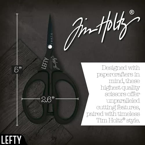 Tonic Studios Tim Holtz Left Handed Scissors 5 Inch Mini Snips with Micro Serrated Blade | Precision Crafting Tool thumbnail 8