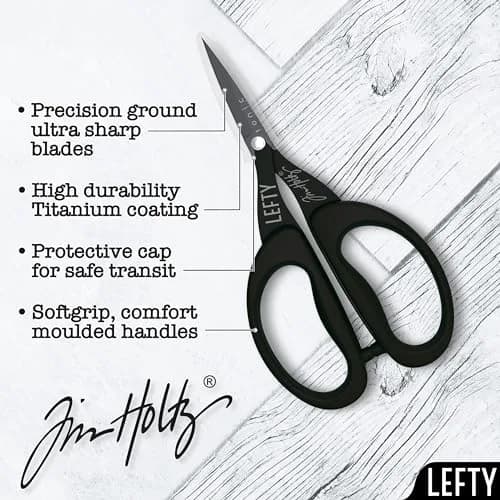 Tonic Studios Tim Holtz Left Handed Scissors 5 Inch Mini Snips with Micro Serrated Blade | Precision Crafting Tool thumbnail 10