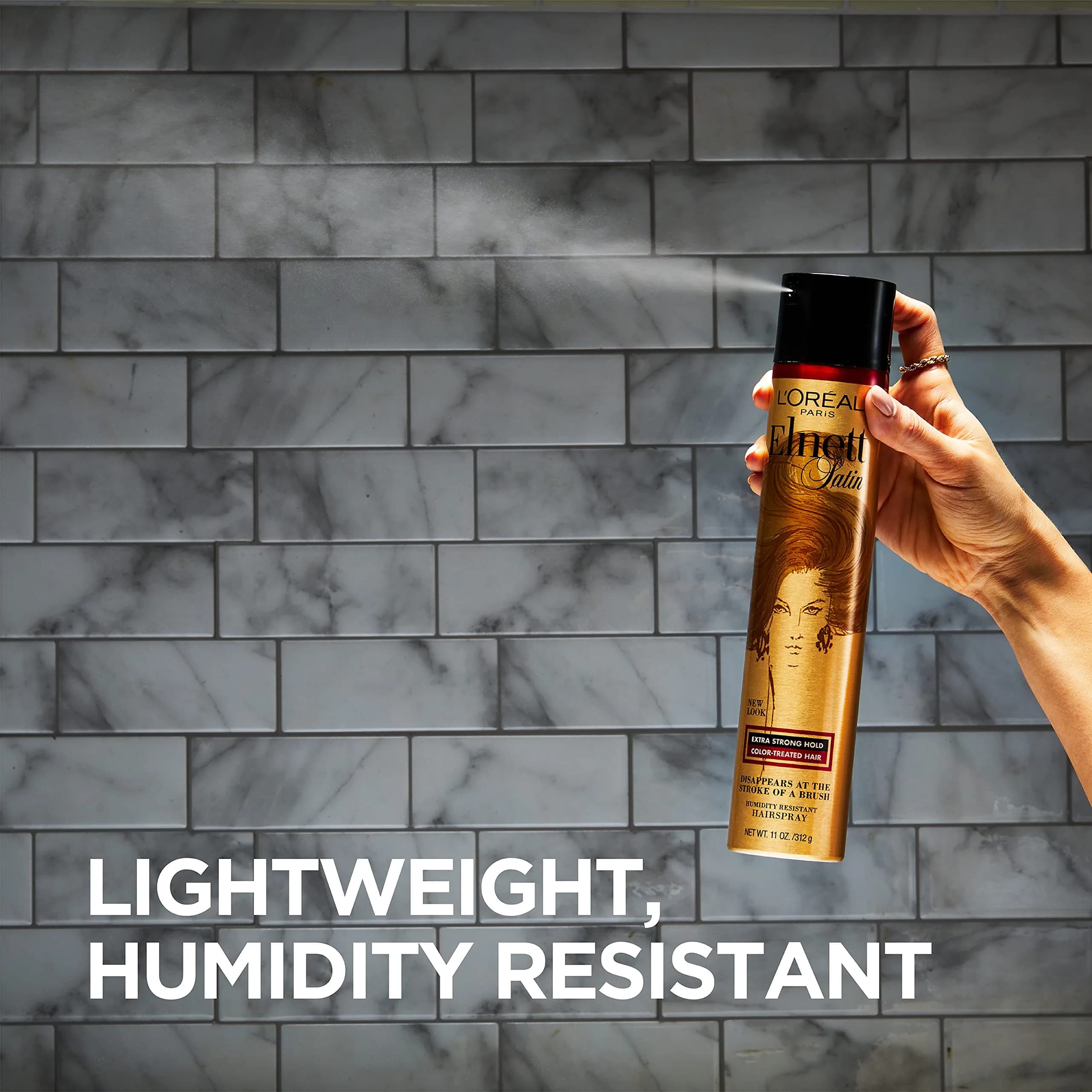 L'Oreal Paris Elnett Satin Precious Oils Hairspray 7 oz | Extra Strong Hold, Humidity Resistant - view 2
