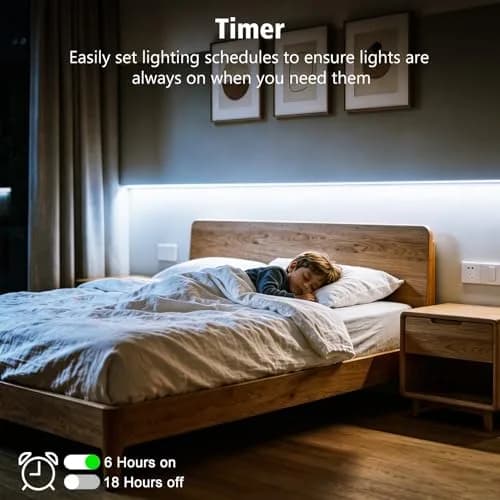 echosari Cool White 9.8ft Battery Operated LED Strip Lights with Remote, 8 Modes, Dimmable thumbnail 3